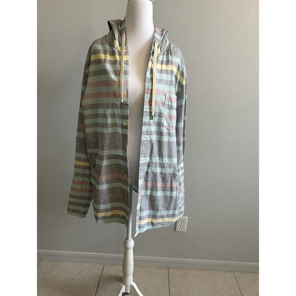 Vintage Levi’s Jacket Hoodie Stripes Button Down Long Sleeve 90s Retro Y2K XL - Picture 7 of 10